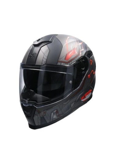 Kask Nexx Sx.100 Gıgabot Mat Gri-Kırmızı
