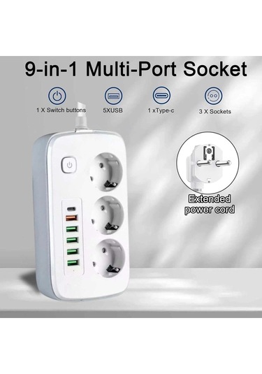 Power Socket Uzatma Kablosu, Grup Priz Uzatma Kablosu, Akım Korumalı Uzatma Kablosu 0-2