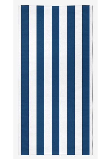 Çizgili Dijital Baskılı 75x150 Cm Plaj Havlusu LACİVERT