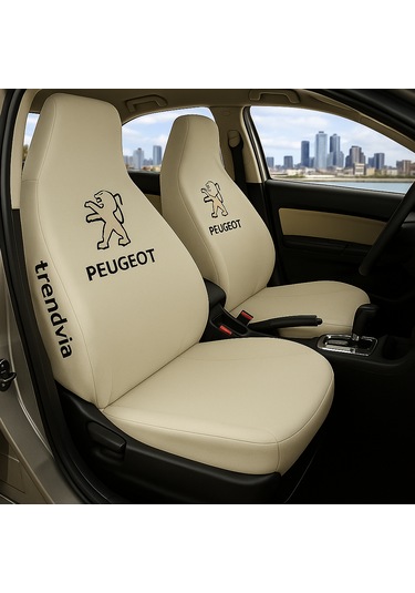 Peugeot Uyumlu Ön Arka Koltuk Kılıfı Penye Servis Kılıfı Oto Koruma Seti Bej