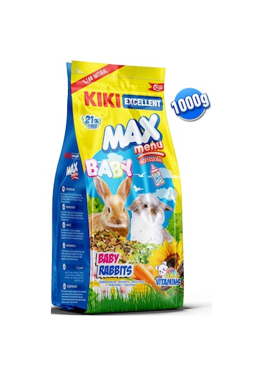 Kiki Excellent Kemirgen Max Menu Baby Rabbits Yavru Tavşan Yemi 1 kG