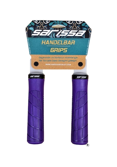 Sarissa Pvc Elcik Ergonomik Destekli Yapı Kolay Kavrama Kaymaz Bisiklet Elciği Mor Mor - Siyah