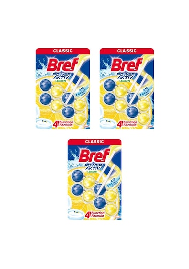 Bref 3'lü Power Aktif Limon Klozet Bloğu 2 x 50 G