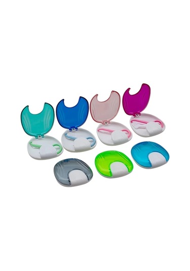 Gateesat Mavi Diş Protezi Saklama Kutusu Ergonomik Sap Fırça Seyahat Çantası