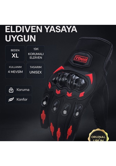 Tdgo Motosiklet Korumalı Eldiven Yasaya Uygun 4 Mevsimlik