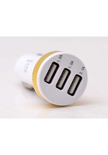 Biriva Home 3 Usb Li 2 İn 1 Micro Araç Şarj Seti 3000 Mah - Beyaz Beyaz