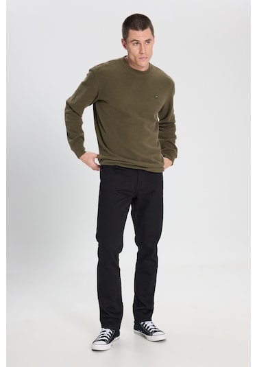 Wrangler Regular Fit Normal Kesim Bisiklet Yaka Haki Sweatshirt Haki