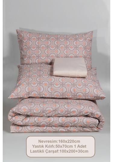 Elart Castor Nevresim Takımı Tek Kişilik 160x220 Cm Bej Bej