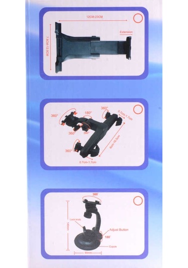 Araba Araç İçi Tablet Telefon Tutucu Cam ve Göğüs İçin Güçlü Vantuzlu Cep telefonu ve Tablet Tutacak