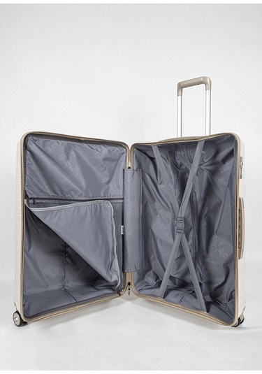 Ultra Dayanıklı 3'lü Set Valiz & Bavul Krem-1523 Krem