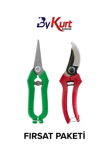 Bykurt Eğri Bağ Budama Makası 20cm Ve Meyve Toplama Makası 19cm Üzüm Çilek Narenciye İçin