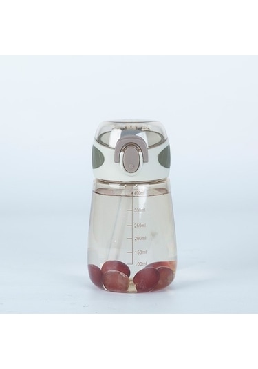 400 Ml Kızlar Yaz Plastik Taşınabilir Sevimli Ölçek Pipet Bardak 329aof Gri