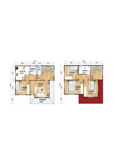 Ballife Prefabrik 142 M2 Standart Dubleks Prefabrik Konut