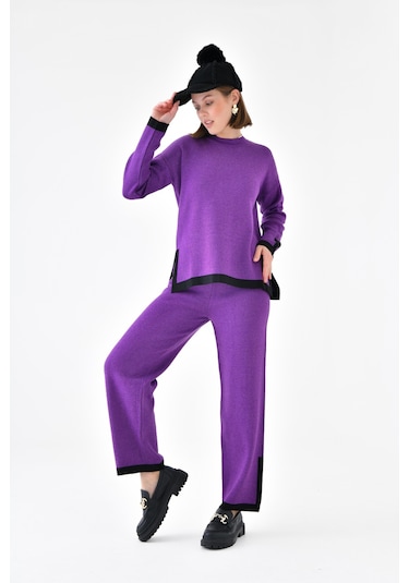 Ftz Women Kadın Çizgi Detaylı İkili Takım Mor 20631-mor Mor