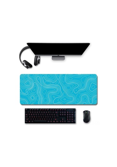 Reedark Profesyonel Oyuncu Mouse Padı 80x30cm Beyaz Desenli 3mm Kalınlıkli Dayanıklı Ofis Ve Oyun Masası Kilifi Diğer