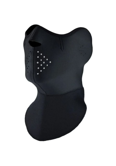 Ebakbak Motosiklet Yüz Boyun Koruyucu Neopren Maske Siyah