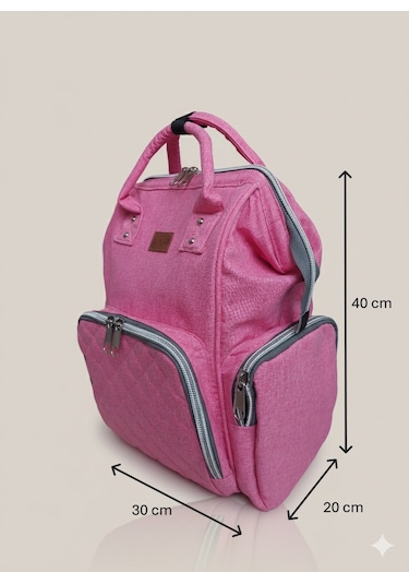 Newfull Anne Bebek Bakım Sırt Çantası-biberon Termos Gözlü Pembe