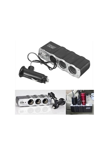 3 Port + 1 Usb Oto Araç Çakmaklık Çoğaltıcı Çoklayıcı Hub