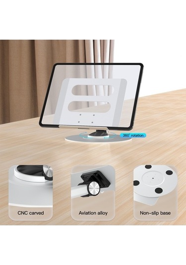 Ebitda Küçük Boy Alüminyum Masaüstü Katlanır Dizüstü Bilgisayar Braketi Ayarlanabilir Soğutma Standı - Gümüş