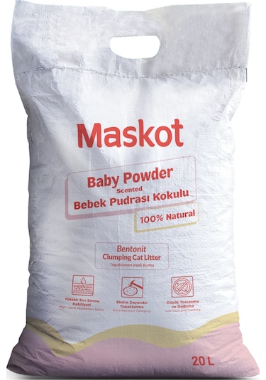 Maskot Bebek Pudrası Kokulu Kedi Kumu 20 L