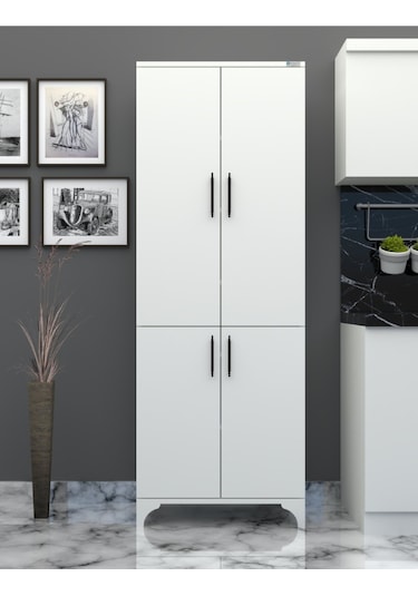 % 100 Mdf Lam Beyaz 4 Kapaklı Kapak Beyaz Gövde Çok Amaçlı Dolap % 100 Mdf Lam Beyaz 4 Kapaklı Kapak Beyaz Gövde Çok Amaçlı Dolap