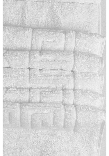 5 Li Otel Ayak Havlusu Bukle Ayak İzli 50x70 Cm Beyaz 20/2 Ring 250 Gr Beyaz