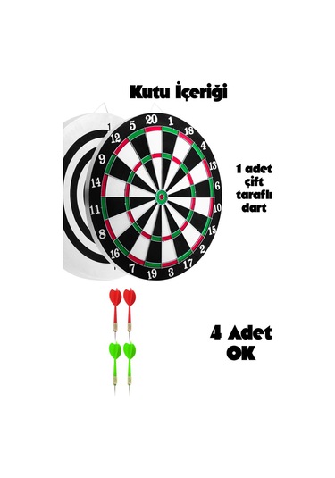 12 İnç Çift Taraflı Dart Tahtası Seti 6 Çelik Oklu Dart Hedef Tahtası Oyunu Takımı Dart Seti 518