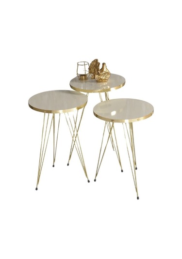 Zigon Sehpa Gold Krem Tel 1044 Çok Renkli