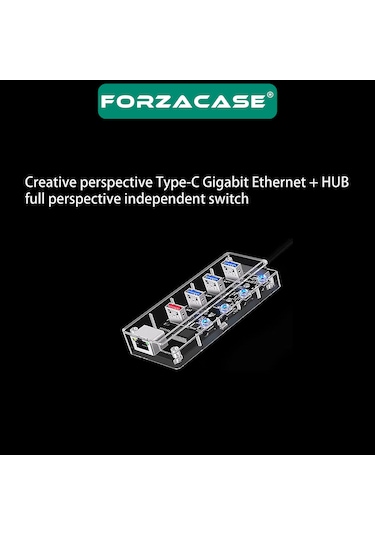Type-c To 4 Port Usb Çoğaltıcı 1 Port Ethernet Hub Adaptör Fc829