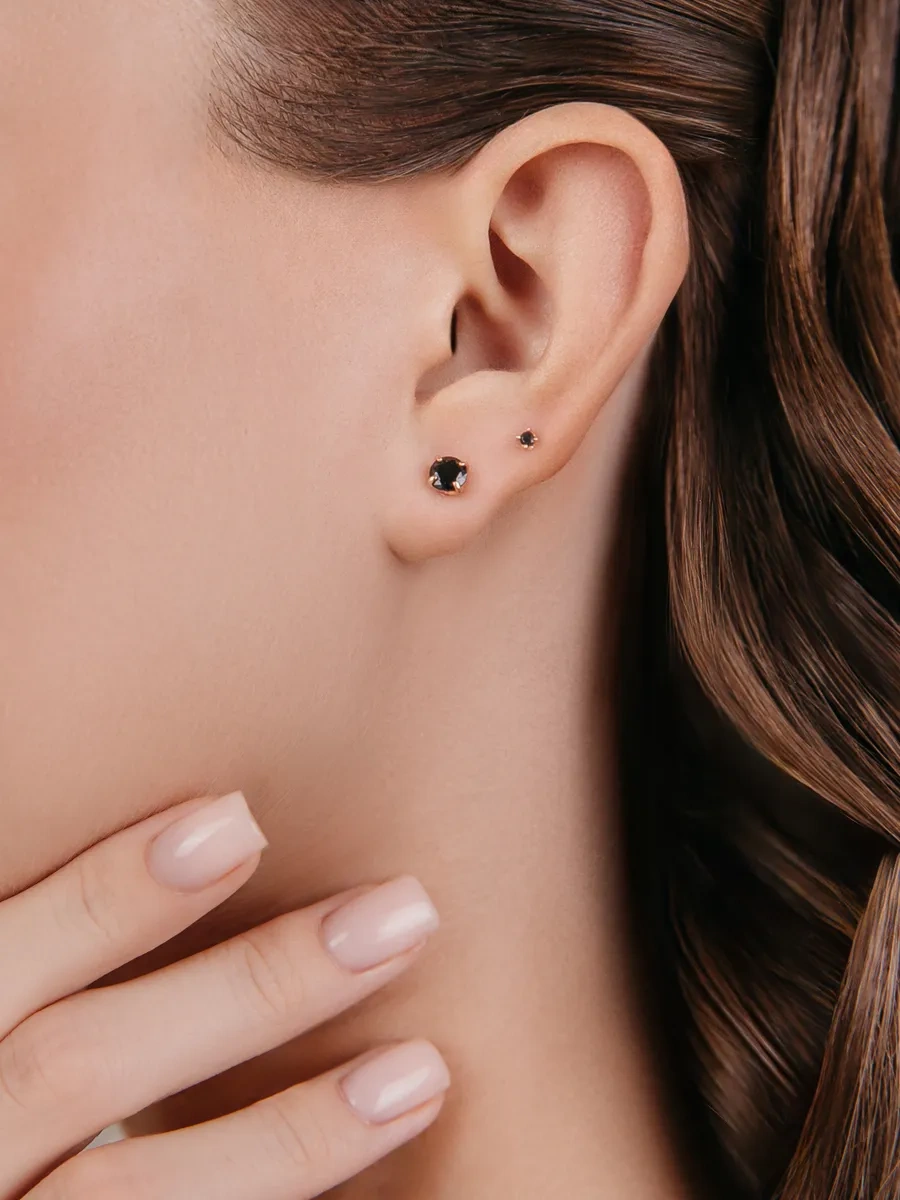 925 Lıght Altın Kaplama Küpe Gümüş Takılar 209172683 Siyah