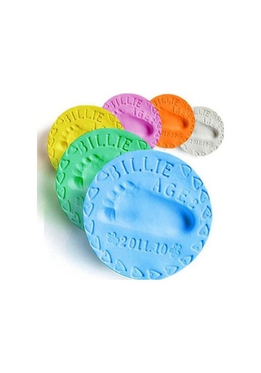 20g Bebek Bakımı Hava Kurutma Yumuşak Kil Bebek El İzi Ayak İzi Kiti Döküm El Parmak İzi