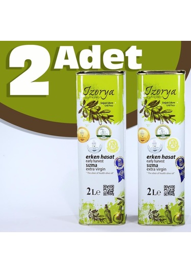 Iz Olives Erken Hasat Zeytinyağı Soğuk Sıkma 2 x 2 L
