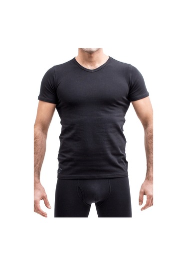 The Don Organic Blended V-Neck - V Yaka Erkek Fanila Siyah