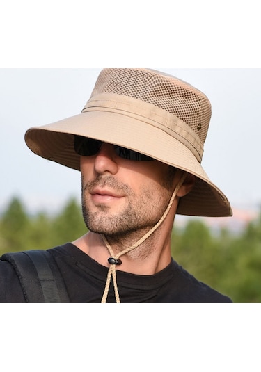 Erkek Balıkçı Şapkaları Açık Hava Güneş Koruması Balıkçı Şapkaları Siyah