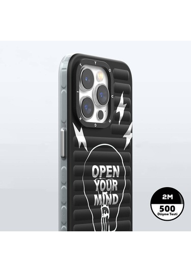 İphone 15 Pro Max Uyumlu Kılıf Magsafe Şarj Özellikli Youngkit Open Mind Serisi Kapak Siyah