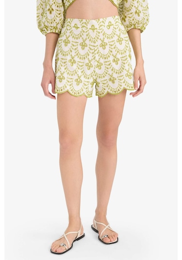 DeFacto Desenli Nakışlı Brode Plaj Şortu-Fall in Love C6173AX25SMER103