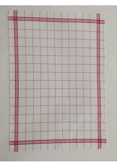 Pamuklu Beyaz Kırmızı Çizgili Renkli 4'lü Kurulama Bezi,peçete