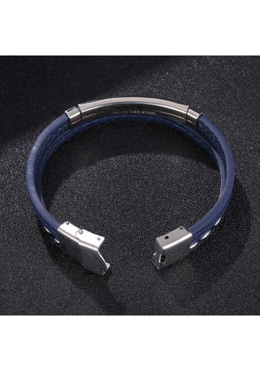 Çok Katmanlı Kombinasyon Aksesuar Paslanmaz Çelik Erkek Deri Bileklik Moda Erkek Takı Hiphop Rock Takı Siyah