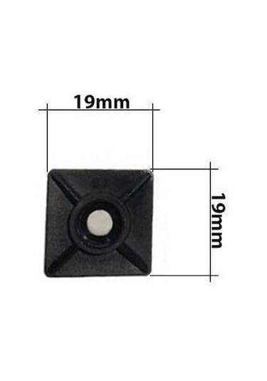 Gwest Yapışkanlı Kroşe 19mm x 19mm - Siyah - 10 Adet