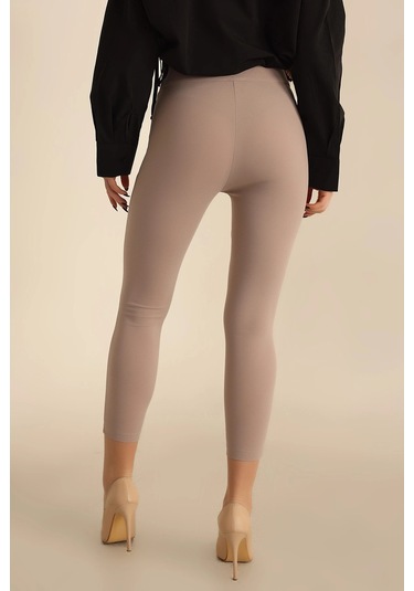 Vioshine Kadın Beli Lastikli Scuba Cırtlı Tayt-taş Taş