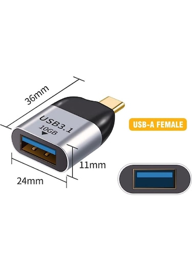 Cr24 M-ac-book Thunderbolt Uyumlu Type-c 3.1'den Usb 3.1'e 10gbps Hız Çevirici Adaptör