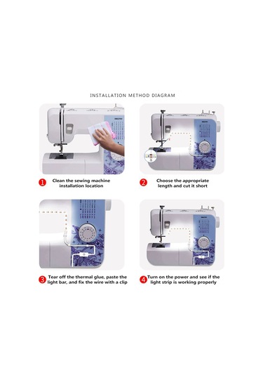 Ximistore9 Sewing Machine Led Aydınlatma Şeridi 5v 2835 Model Su Geçirmez 300mm Dürtme Anahtarlı Kolay Kurulum Çok Amaçlı Işık Kaynağı