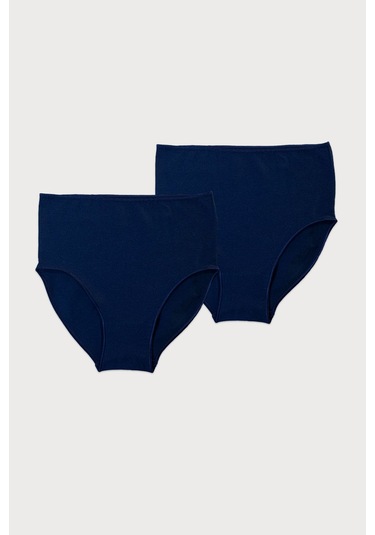 Malabadi Kadın Lacivert 2 Li Paket Modal Yüksek Bel Slip Külot 1955 Lacivert