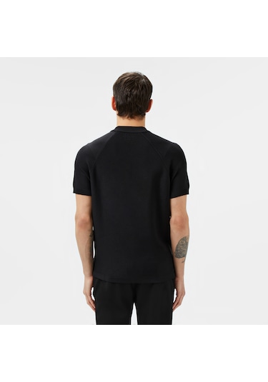 Lacoste Kısa Kollu Polo Yaka Regular Fit Erkek Triko Örme T-shirt Siyah