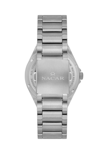 Nacar Safir Cam Klasik Gümüş Erkek Kol Saati Nc33-258378-alm
