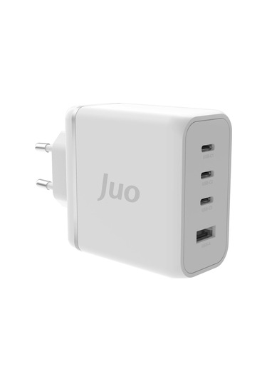 Juo 100W 4 Portlu USB-C + USB-A GaN Şarj Aleti iPhone & Macbook & Notebook Uyumlu PD Type-C Hızlı Şarj Cihazı Beyaz