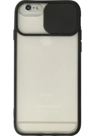 Newface Apple Apple iPhone Uyumlu  6 Plus Kılıf Palm Buzlu Kamera Sürgülü Silikon - Siyah
