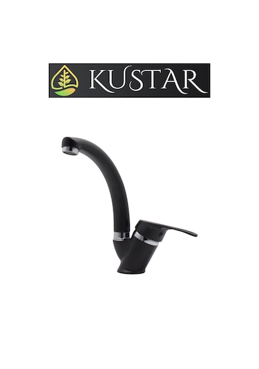 Kustar Sema Kısa Mix Aç Kapa Banyo Lavabo Bataryası Siyah