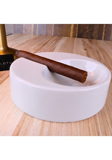 Perlotus Porselen Şeffaf Sırlı Puro Küllüğü Sert Porselen 13 Cm