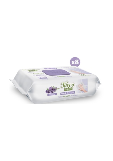 Baby Turco Doğadan Pratik Yüzey Temizlik Havlusu Lavanta 8 x 100 (800 Yaprak)
